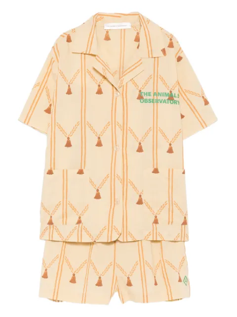 The Animals Observatory Magpie logo-print shorts set