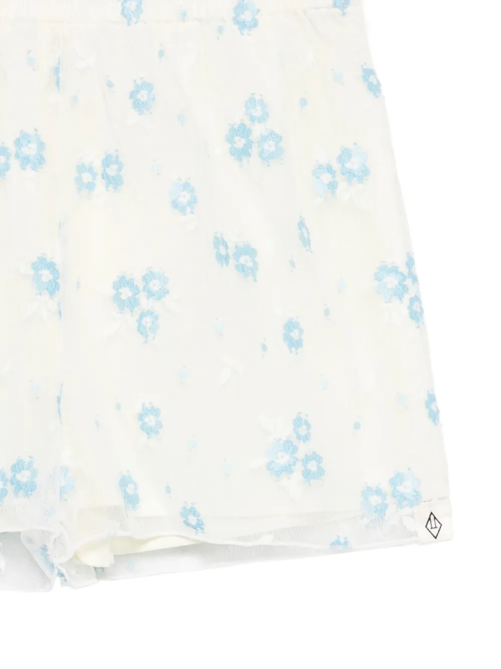  The Animals Observatory Dragonet Floral-embroidery Shorts - White 