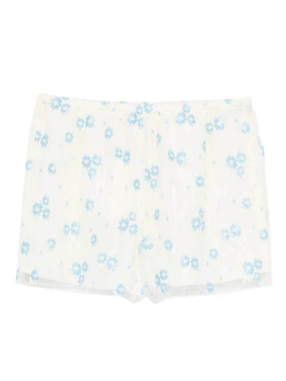  The Animals Observatory Dragonet Floral-embroidery Shorts - White 