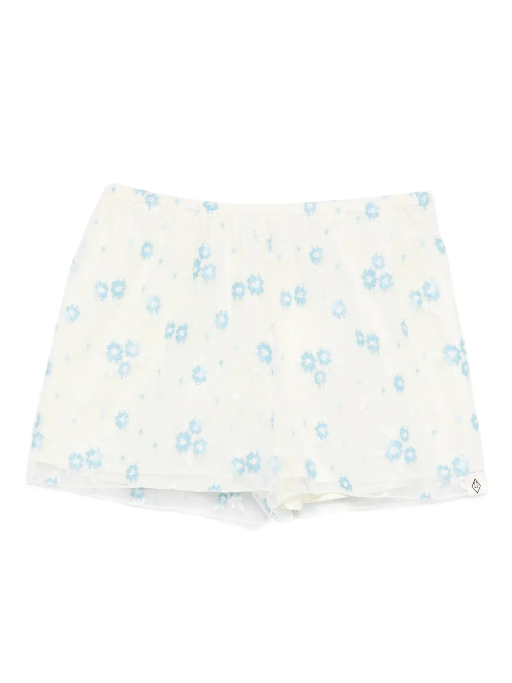 The Animals Observatory Shorts Dragonet con ricamo a fiori - Bianco