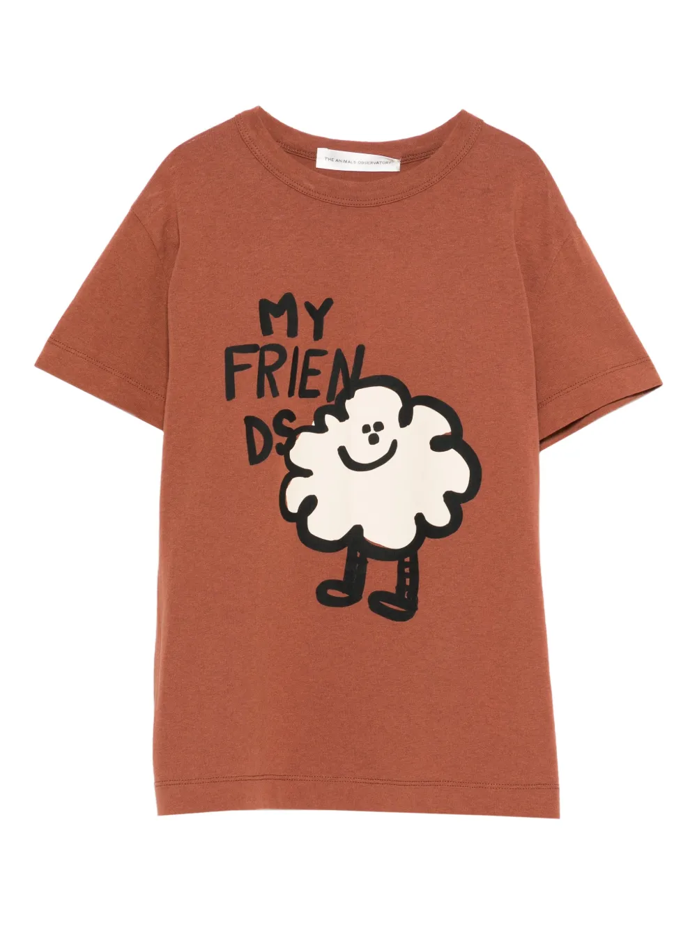 The Animals Observatory T-shirt Rooster con stampa grafica - Marrone