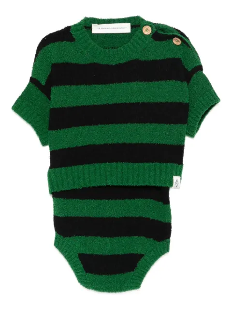 The Animals Observatory striped button babywear set