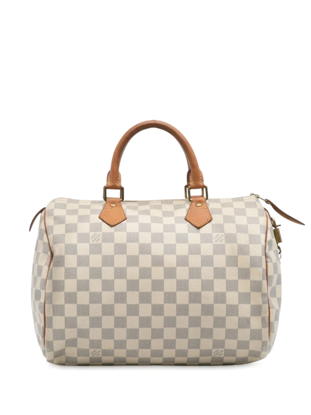 Louis Vuitton Pre-Owned 2012 ダミエ アズール スピーディ 30 ボストンバッグ - ホワイト Louis Vuitton Pre-Owned 2012 ダミエ アズール スピーディ 30 ボストンバッグ - ホワイト