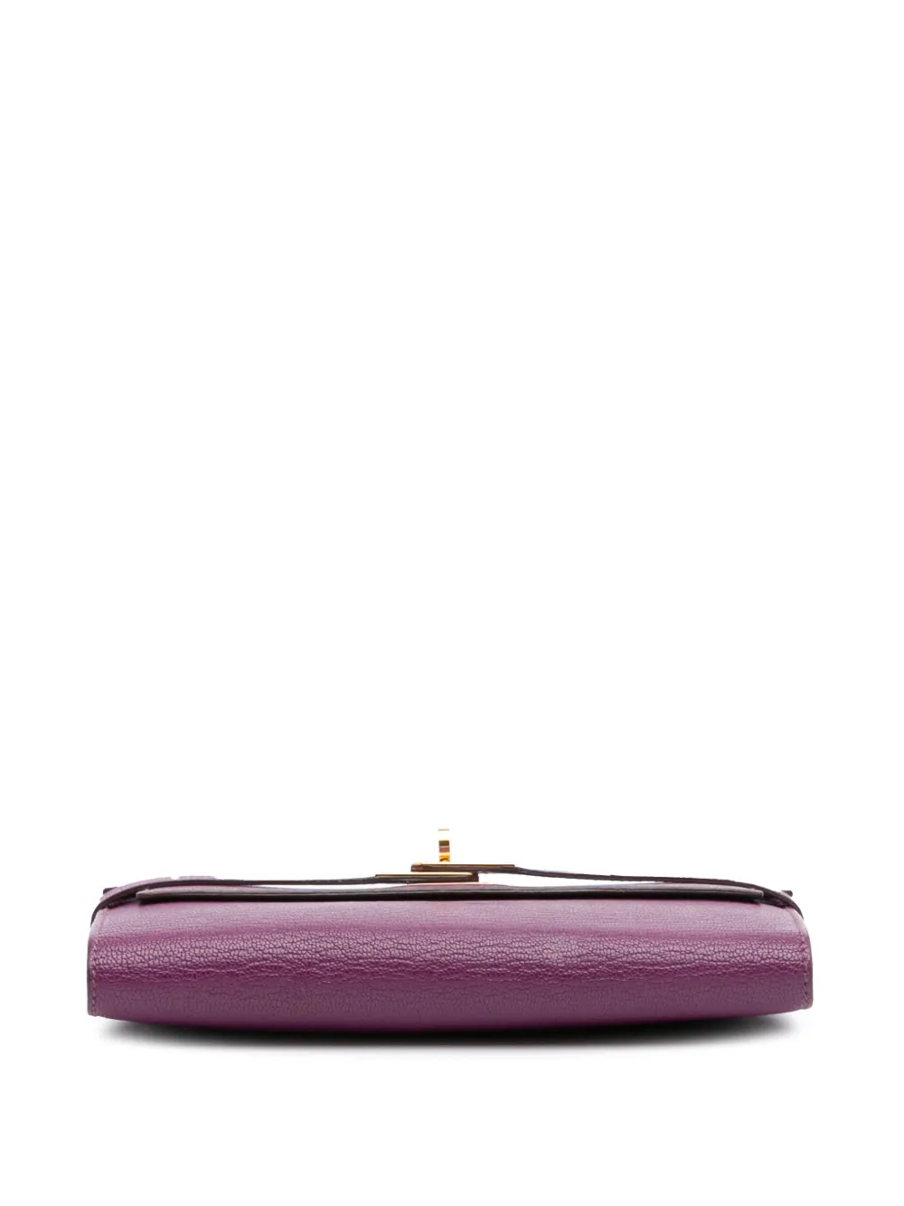 Pre-owned Hermes 2014 Chevre Mysore Leather Kelly Wallet Long Wallets In Purple