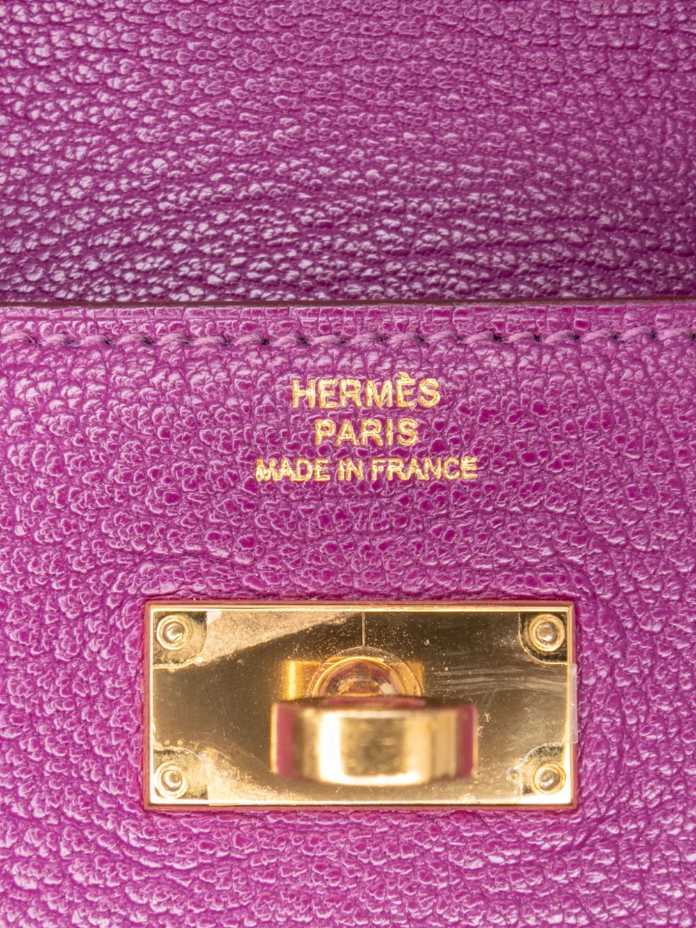 Pre-owned Hermes 2014 Chevre Mysore Leather Kelly Wallet Long Wallets In Purple
