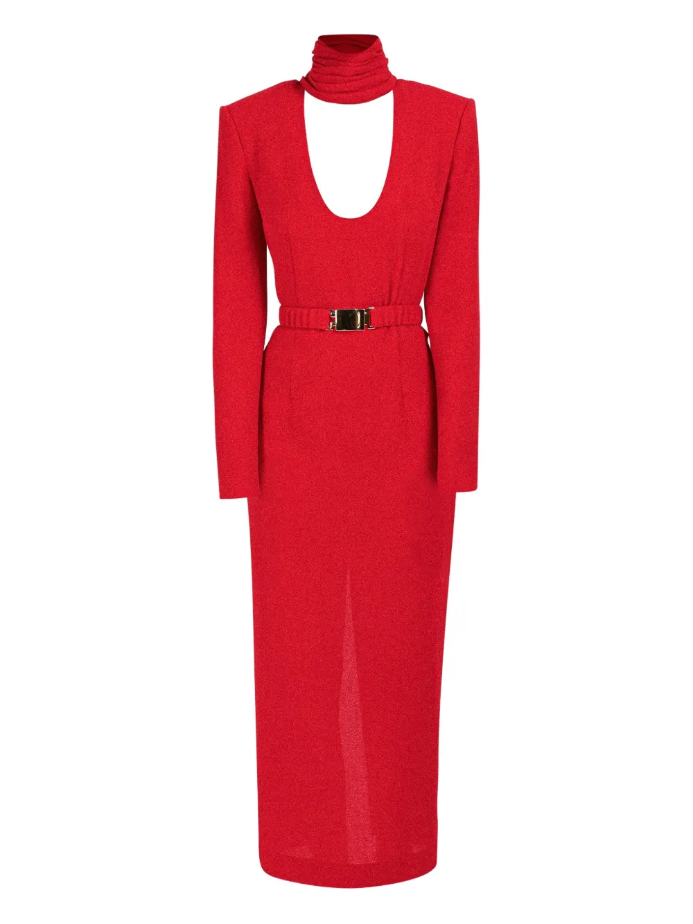 Rowen Rose robe ceinturée à col drapé | rouge | Image 1