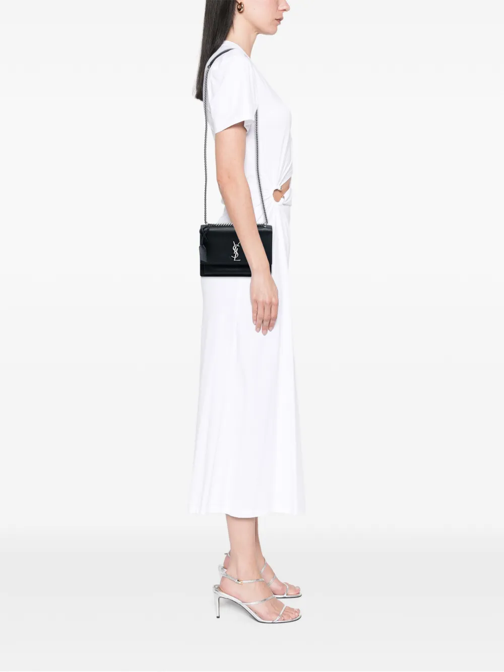 Saint Laurent Pre-Owned Borsa a tracolla Sunset media in pelle di vitello a fiore con monogramma media 2016 | Pre-owned | Image 2