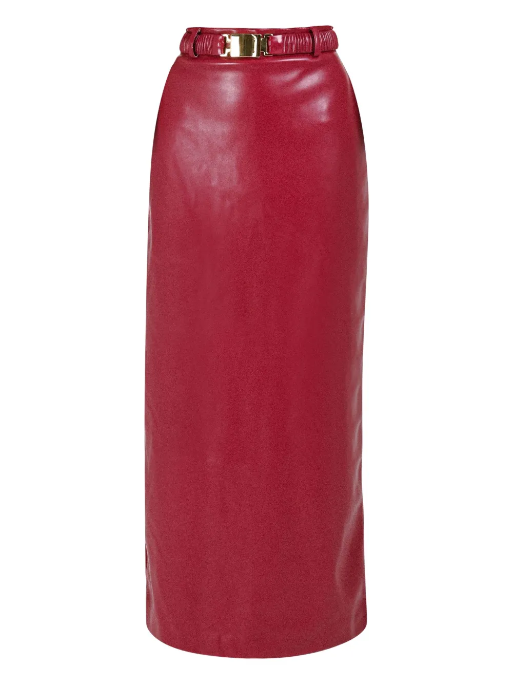 Rowen Rose Matching Belt Skirt In Red