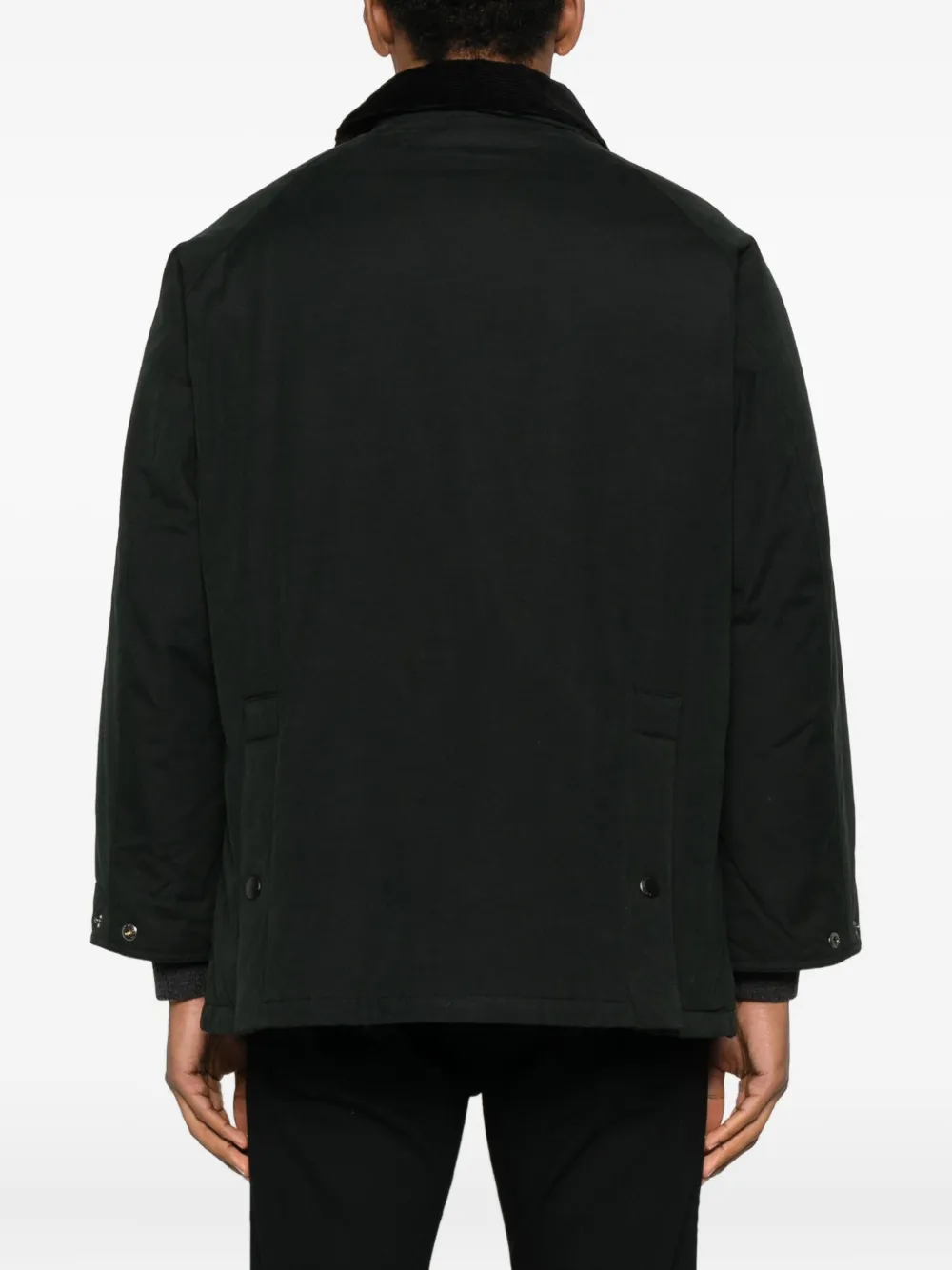 Barbour Bedale Padded Corduroy-collar Jacket In Black