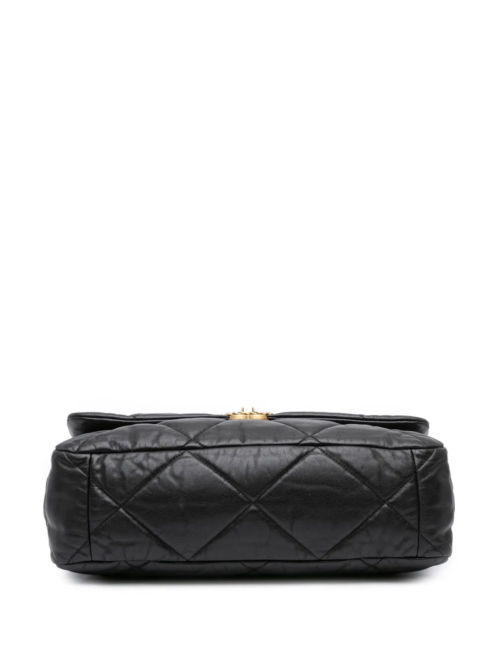 Pre-owned Chanel 2019 Maxi Lambskin 19 Flap Satchel In Black