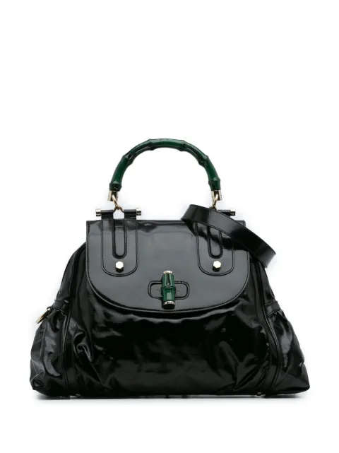 Gucci Pre-Owned 2016-2025 Dialux Pop Coated Canvas Bamboo Top Handle Bag satchel