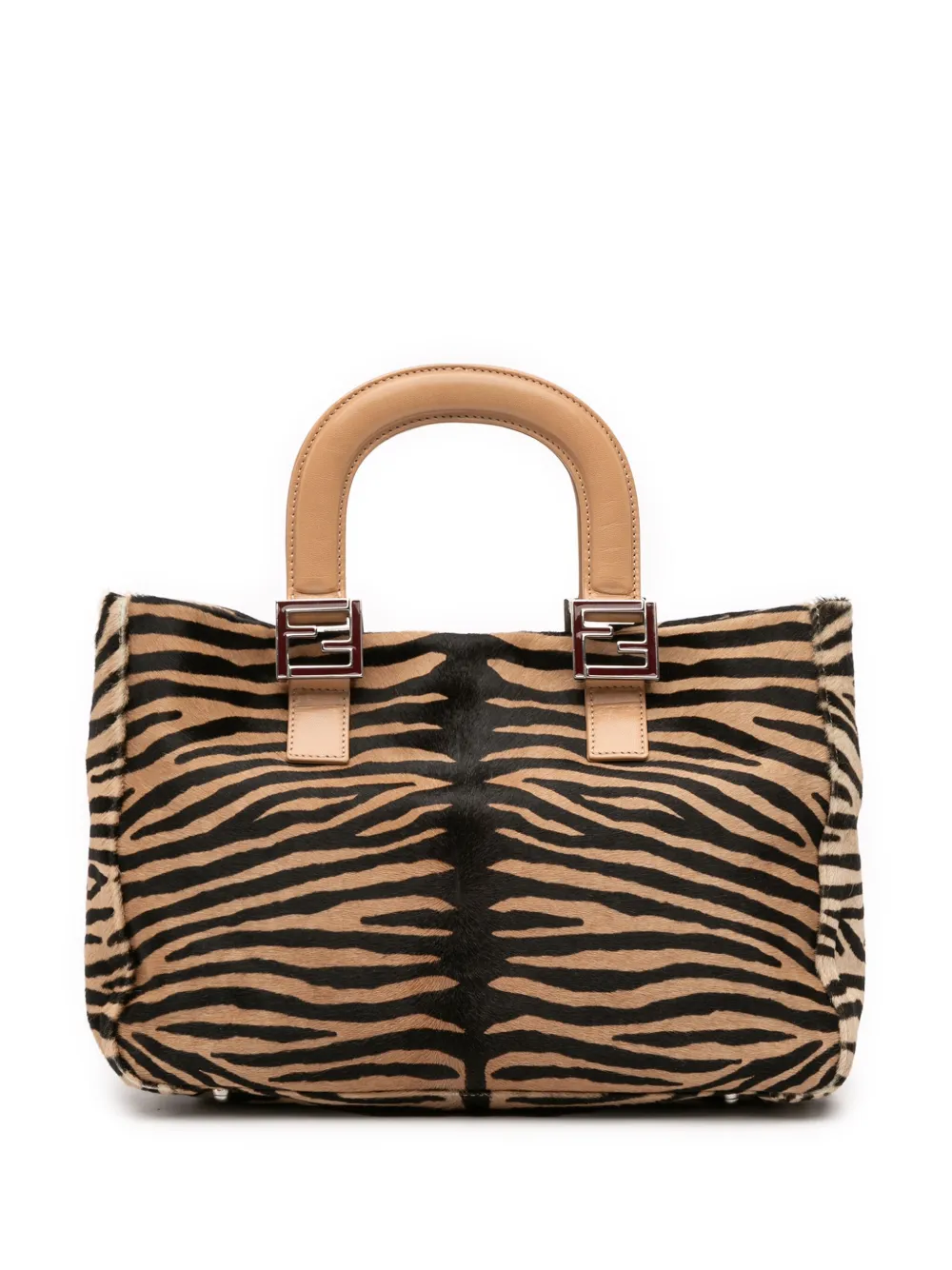Fendi Pre-Owned 2000-2010 Tote Bag aus Ponyhaar mit Zebra-Print | Braun | Image 1