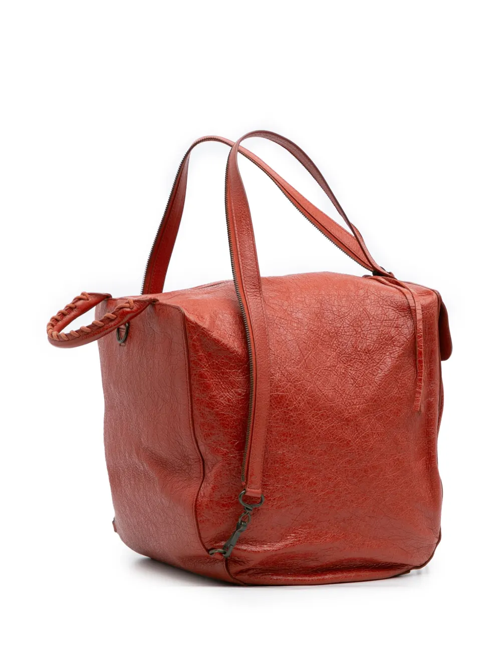 Pre-owned Balenciaga 2014 Lambskin Motocross Classic Traveler Convertible Backpack In Red