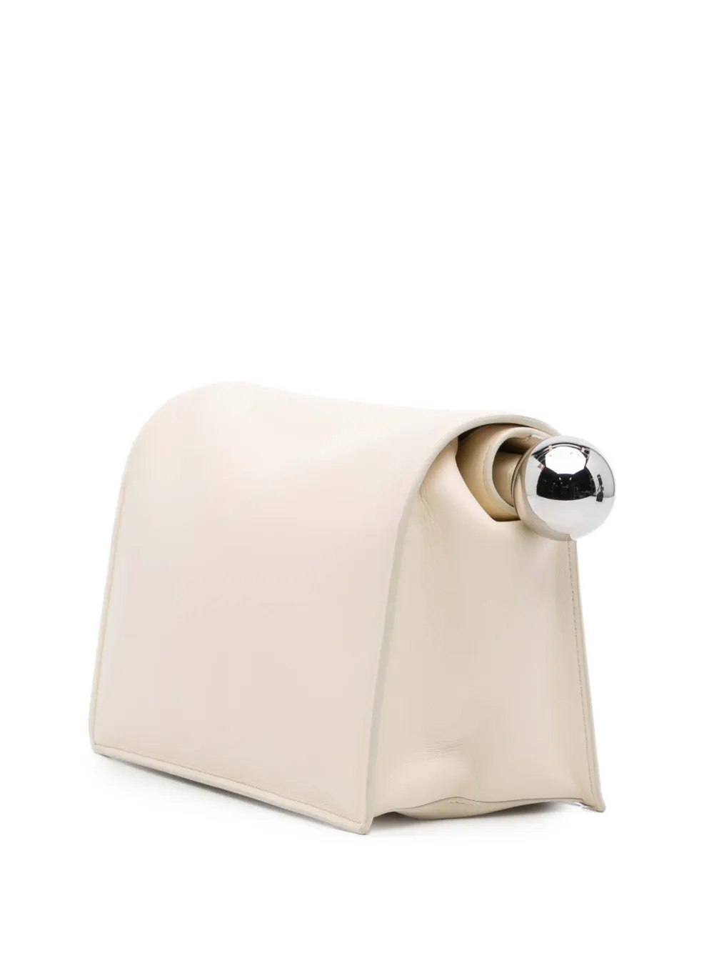 Pre-owned Jacquemus 2010-2025 Smooth Calfskin La Pochette Rond Carre Clutch Bag In White