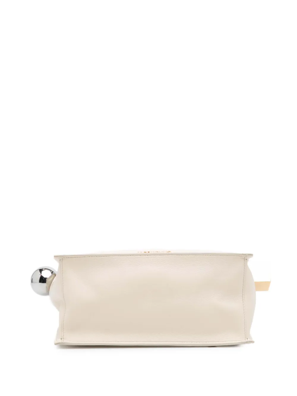 Pre-owned Jacquemus 2010-2025 Smooth Calfskin La Pochette Rond Carre Clutch Bag In White