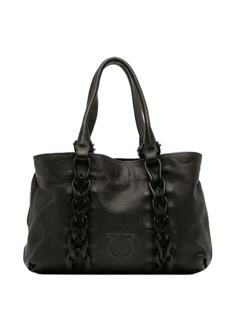 Ferragamo Pre-Owned 2000-2025 Leather Gancini Braided tote bag
