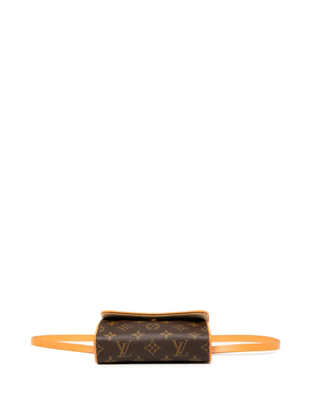 Pre-owned Louis Vuitton 2003 Monogram Pochette Florentine Belt Bag In Brown