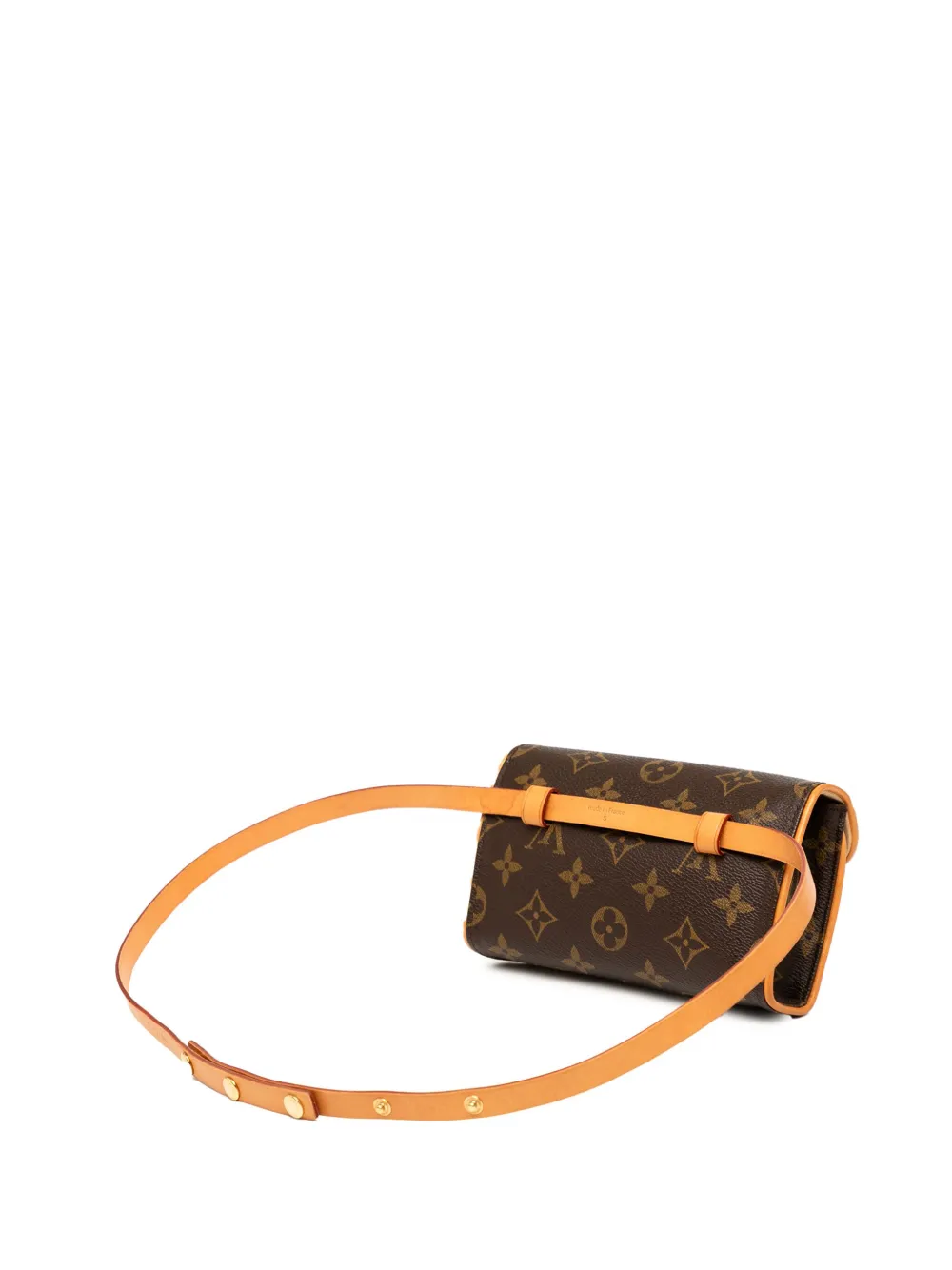 Pre-owned Louis Vuitton 2003 Monogram Pochette Florentine Belt Bag In Brown