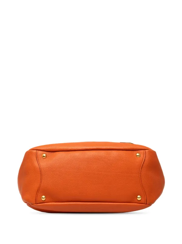 バッグ PRADA ORANGE LEATHER BAG MADE IN ITALY Prada Pre-Owned 2000-2025 Vitello Daino Side Pocket Shoulder Bag