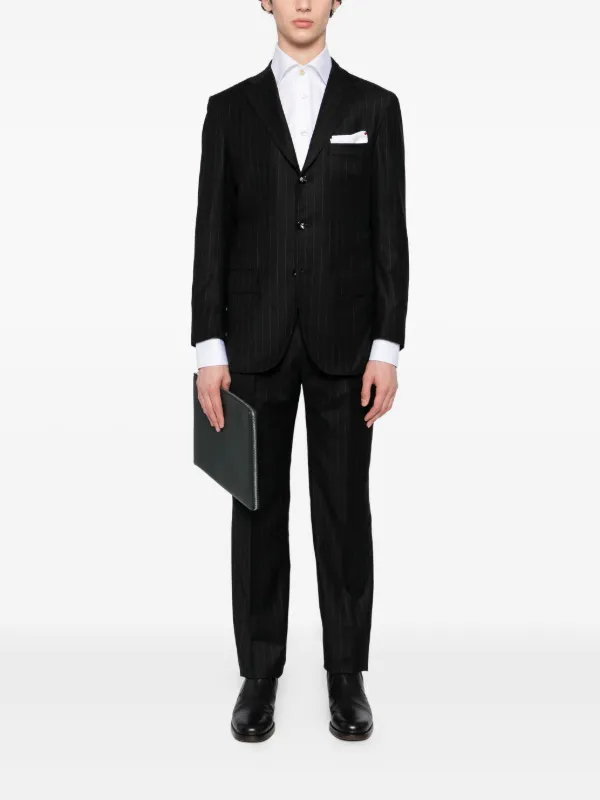 Kiton シングルスーツ | ブラック | FARFETCH JP