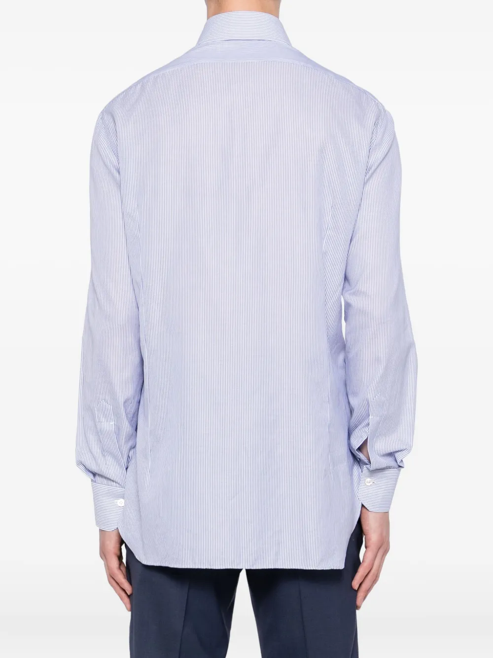 Kiton Gestreept overhemd Blauw