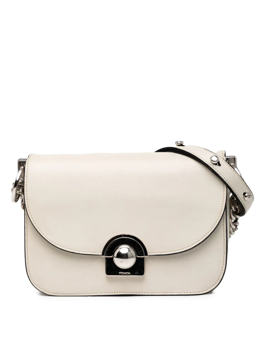 Prada Pre-Owned 2013-2025 グレースカーフ アーケード ショルダーバッグ - ホワイト Prada Pre-Owned 2013-2025 グレースカーフ アーケード ショルダーバッグ - ホワイト