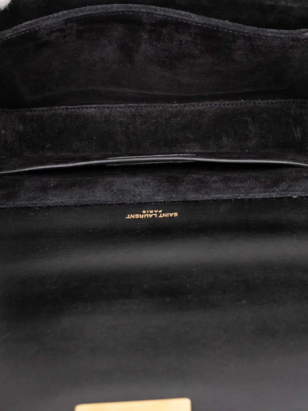 Pre-owned Saint Laurent 2018 Medium Calfskin And Suede Bellechasse Bag Crossbody Bag In Black