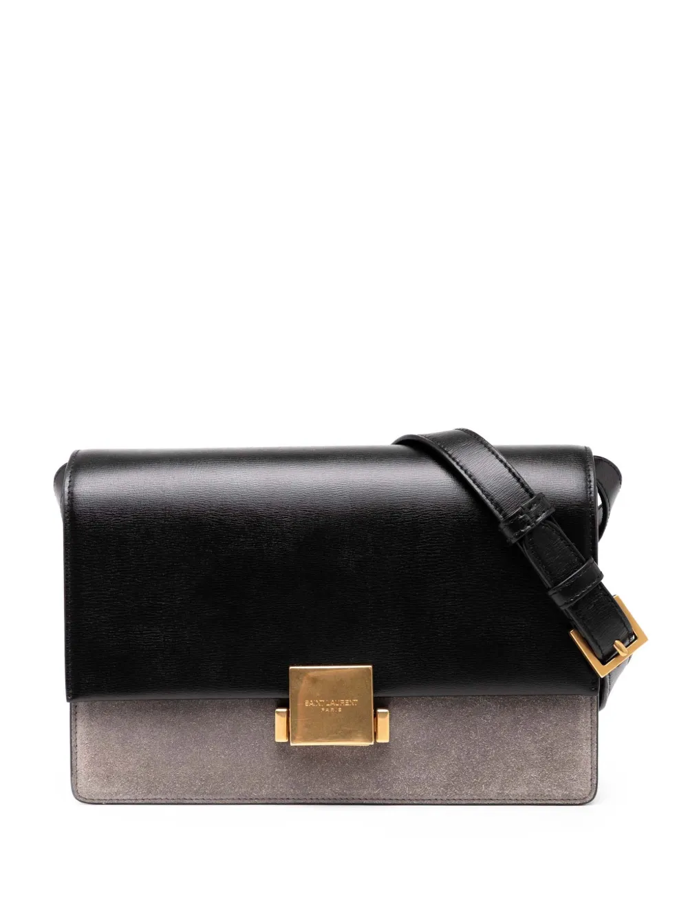 Pre-owned Saint Laurent 2018 Medium Calfskin And Suede Bellechasse Bag Crossbody Bag In Black