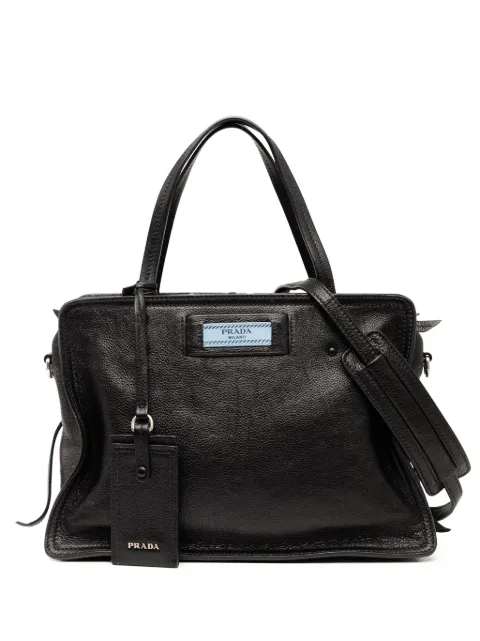 Prada Pre-Owned 2016-2025 Glace Calfskin Etiquette satchel