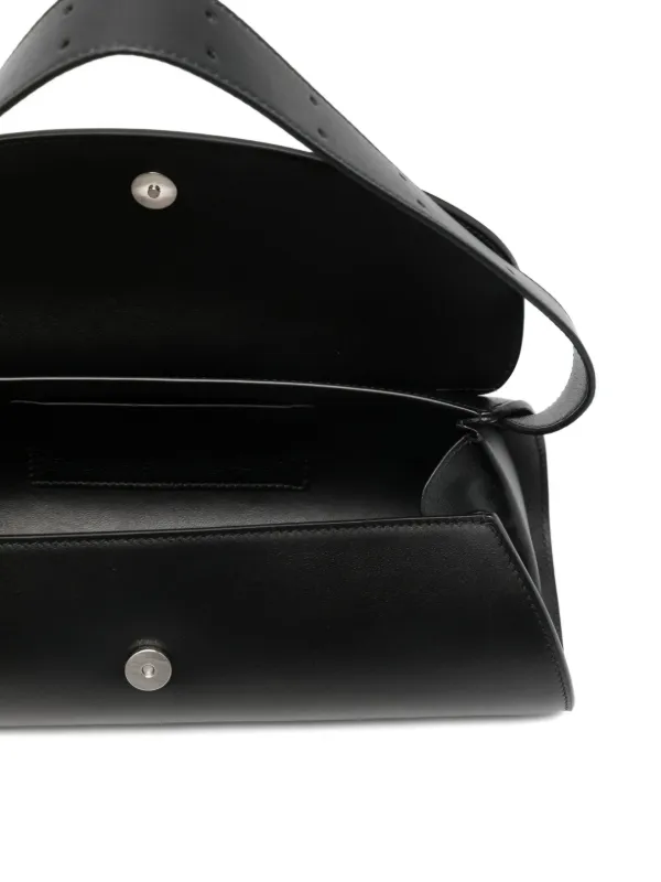 Jil Sander Small Cannolo Leather Crossbody Bag | Black | FARFETCH