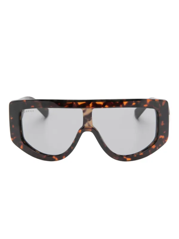 Gucci Eyewear ジオメトリックフレーム サングラス | ブラウン
