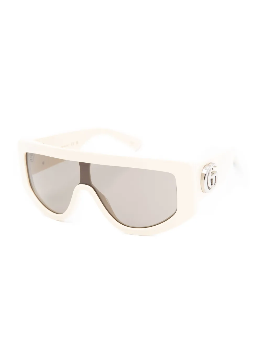 Gucci Eyewear oversized-frame lgo sunglasses - Beige