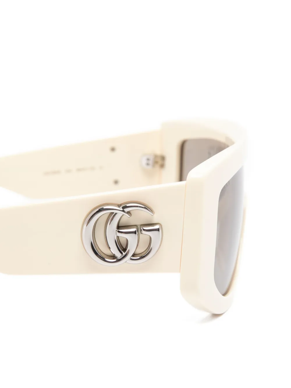 Gucci Eyewear Zonnebril met oversized montuur en logo Beige