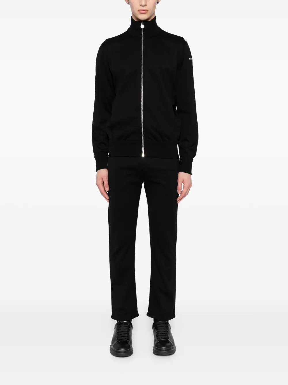 Kiton Broek set met geborduurd logo - Zwart