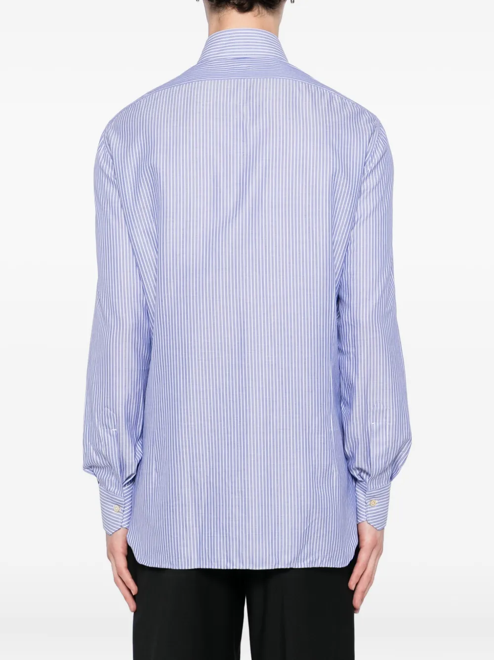 Kiton Gestreept overhemd Blauw