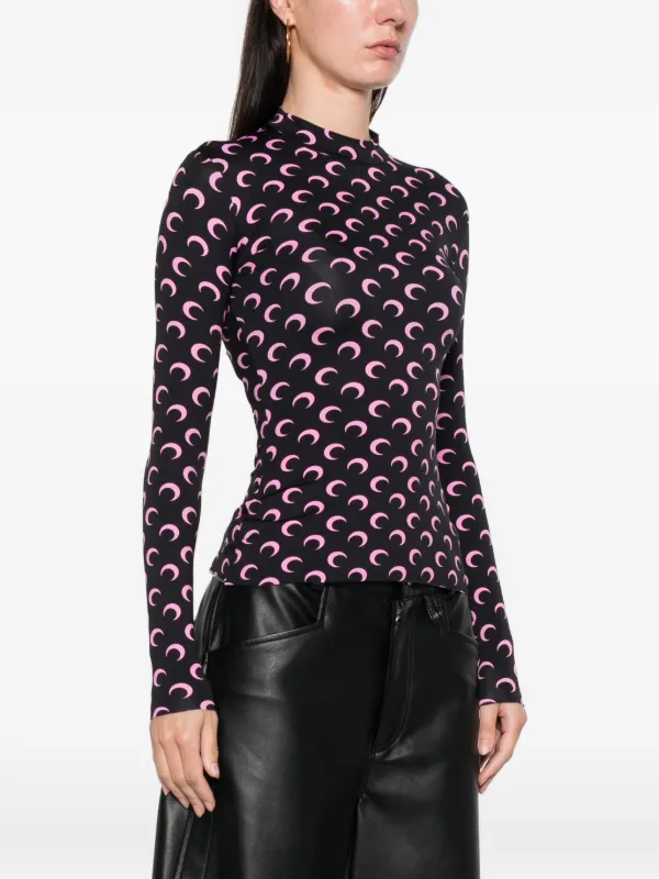 Marine Serre ムーンプリントトップ Marine Serre ムーンプリント トップ | ブラック | FARFETCH JP
