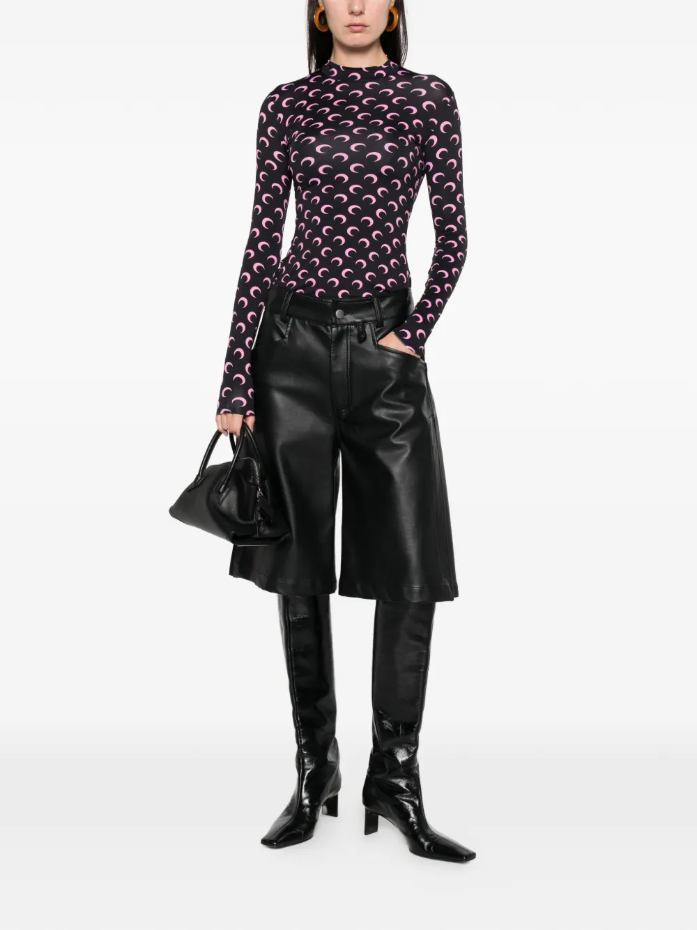 Marine Serre moon print top - Zwart