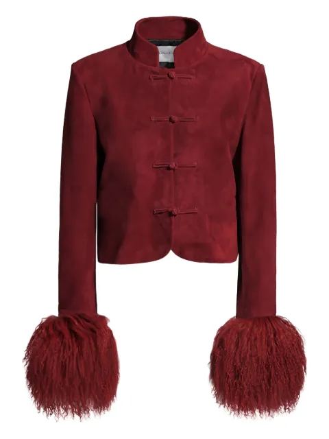Susana Chow Leighton shearling-cuff suede jacket