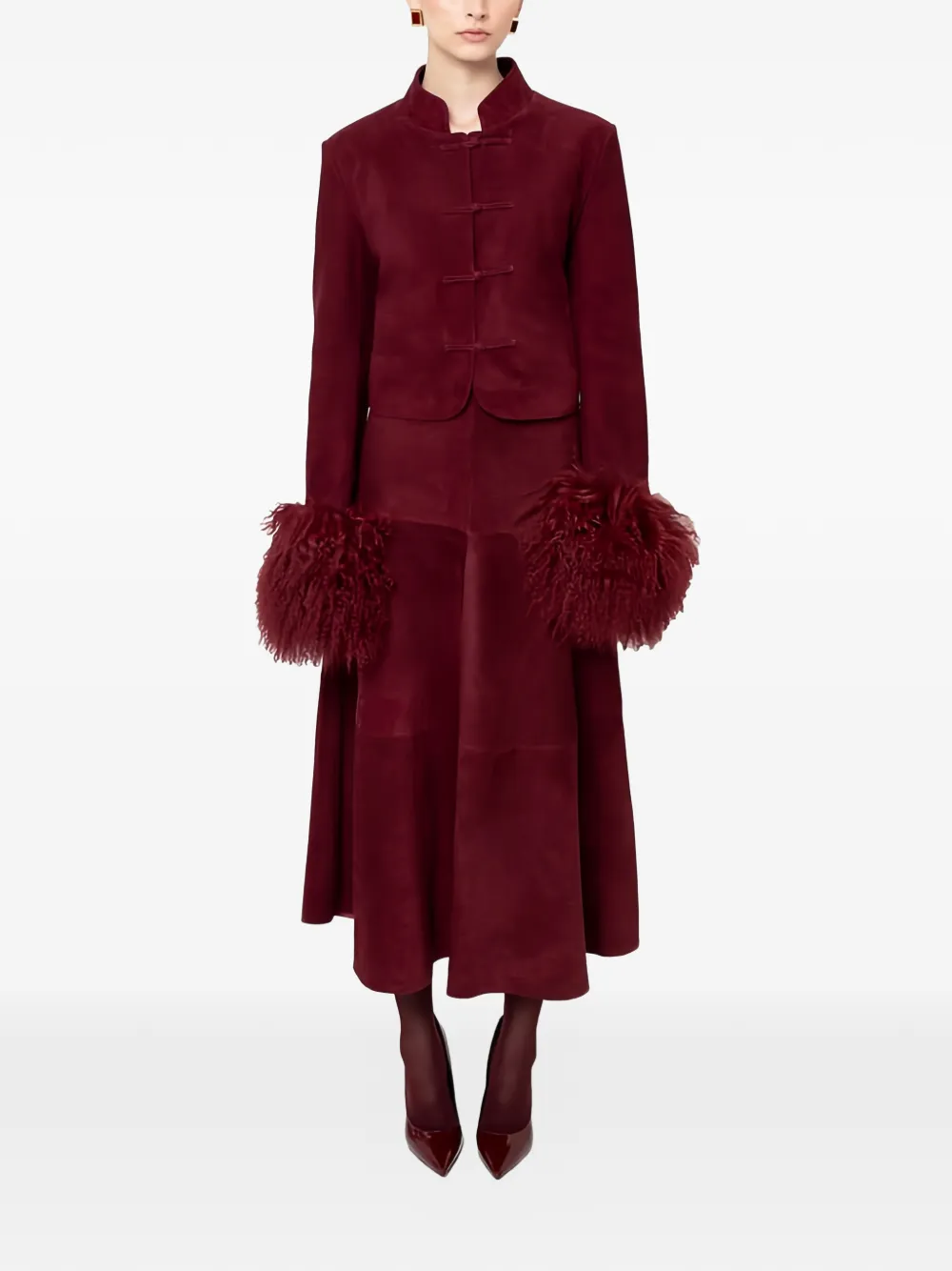 Susana Chow Leighton shearling-cuff suede jacket | Leather Jackets | Image 2