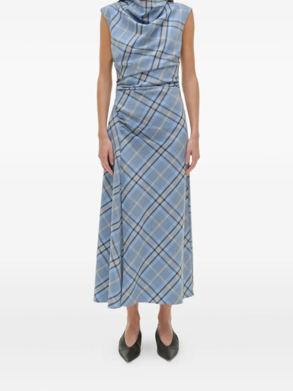 Simkhai Burke plaid-pattern midi dress - Blauw