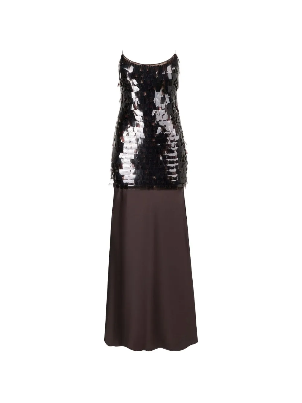 STAUD Mesa Earth sequin strappy maxi dress - Marrone