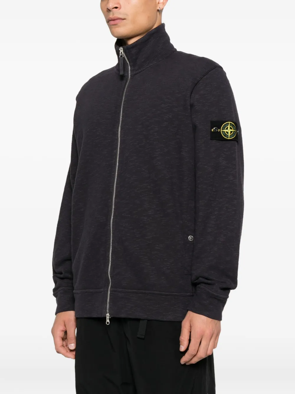 Stone Island Sweater met rits Zwart