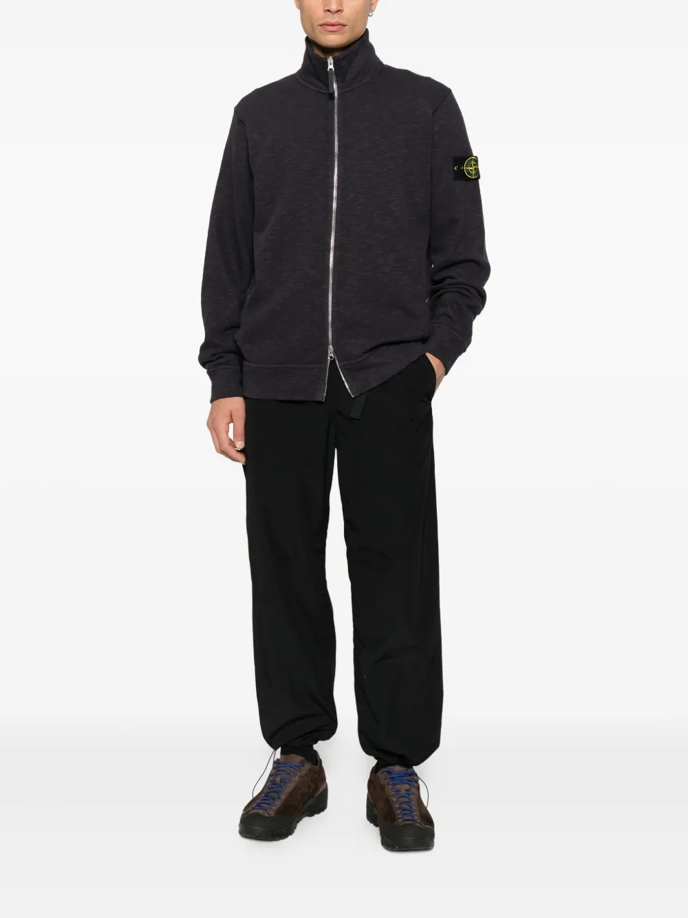 Stone Island Sweater met rits - Zwart