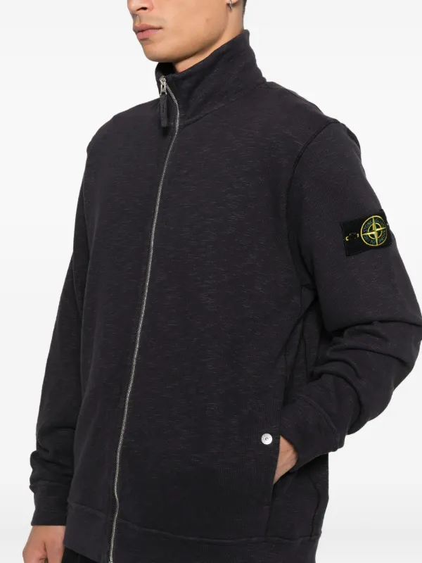 Stone Island ジップアップ スウェットシャツ | ブラック | FARFETCH JP