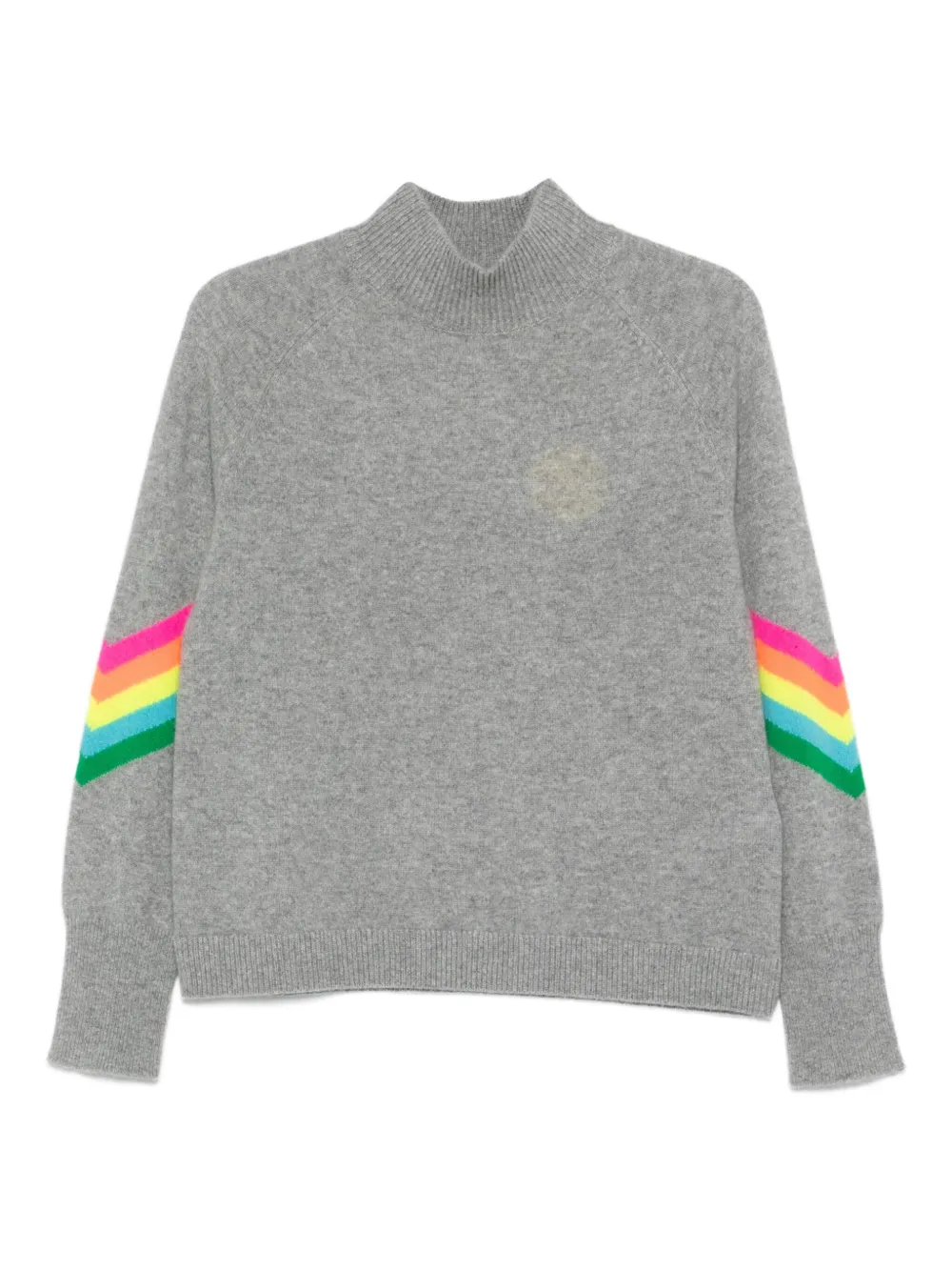 FROM FUTURE rainbow stripe high-neck sweater | Grey | Image 1