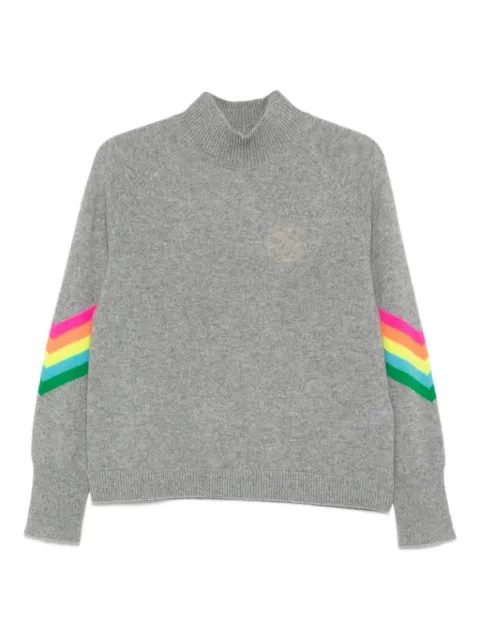 FROM FUTURE rainbow stripe high-neck sweater