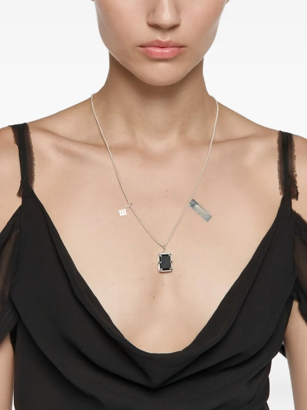 Misbhv Rectangular-pendant Necklace In Silver