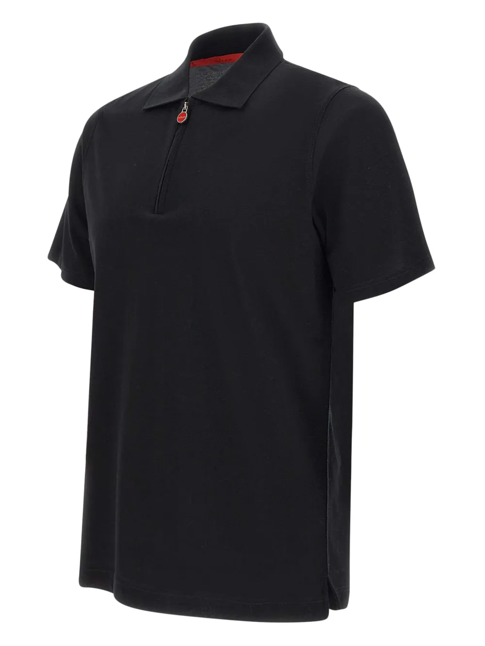 Kiton Poloshirt met halve rits - Zwart