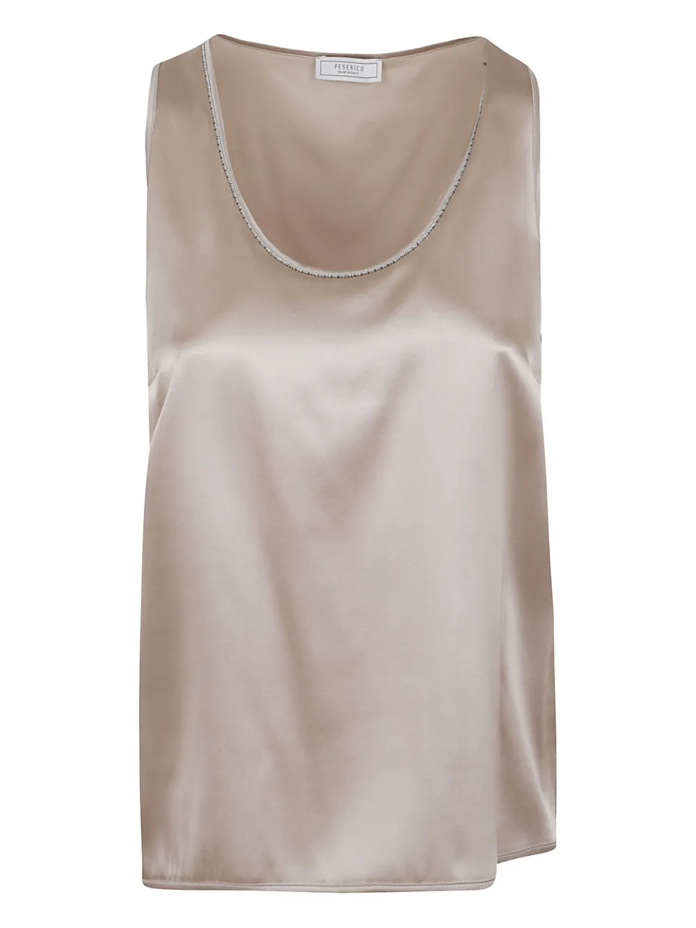 Peserico Embellished Silk Tank Top In Neutral