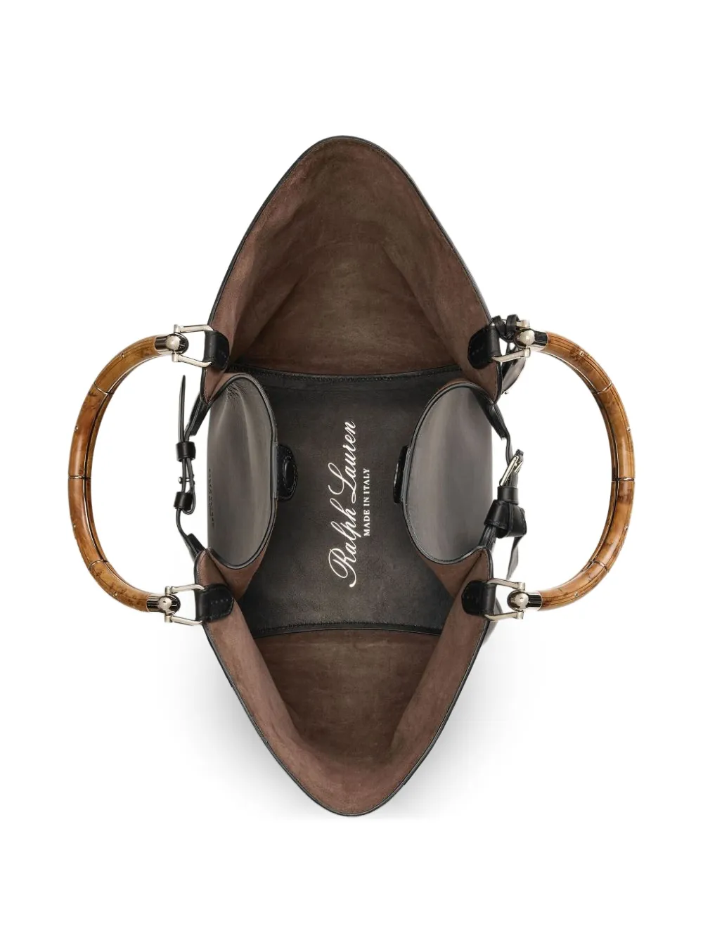 Polo Ralph Lauren buckle bamboo handle satchel Zwart